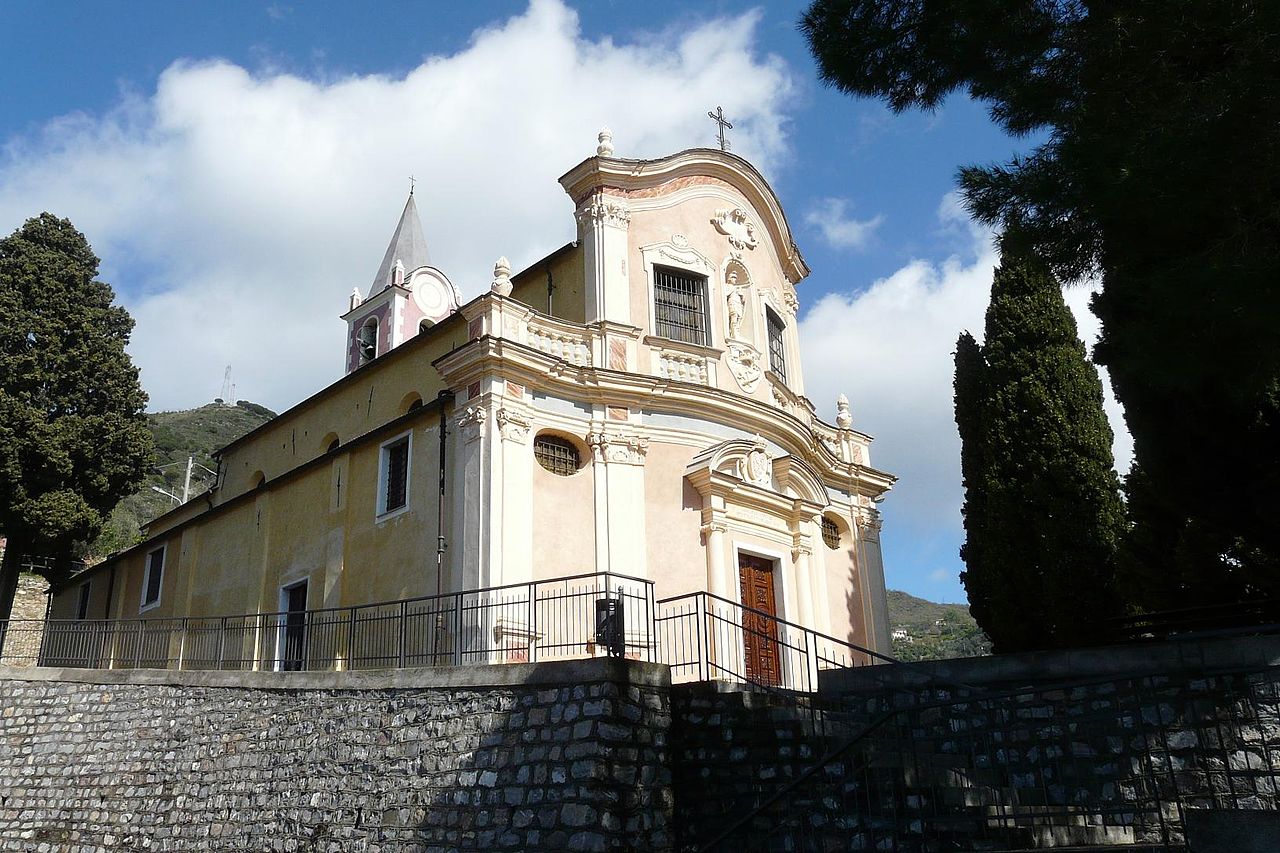 La chiesa parrocchiale di San Sebastiano nella frazione di Moglio Alassio